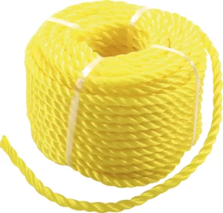 Corde en matière plastique/utilisation universelle | 6 mm x 20 m | jaune