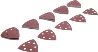 Jeu de feuilles abrasives pour ponceuse triangulaire | 95 x 95 mm | Cal. 40 - 180 | 50 pièces