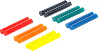 Bâtonnets de colle chaude | multicolores | Ø 7,5 mm, 50 mm | 12 pièces