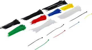 Assortiment de colliers plastique | multicolore | 100 - 150 - 200 mm | 450 pièces
