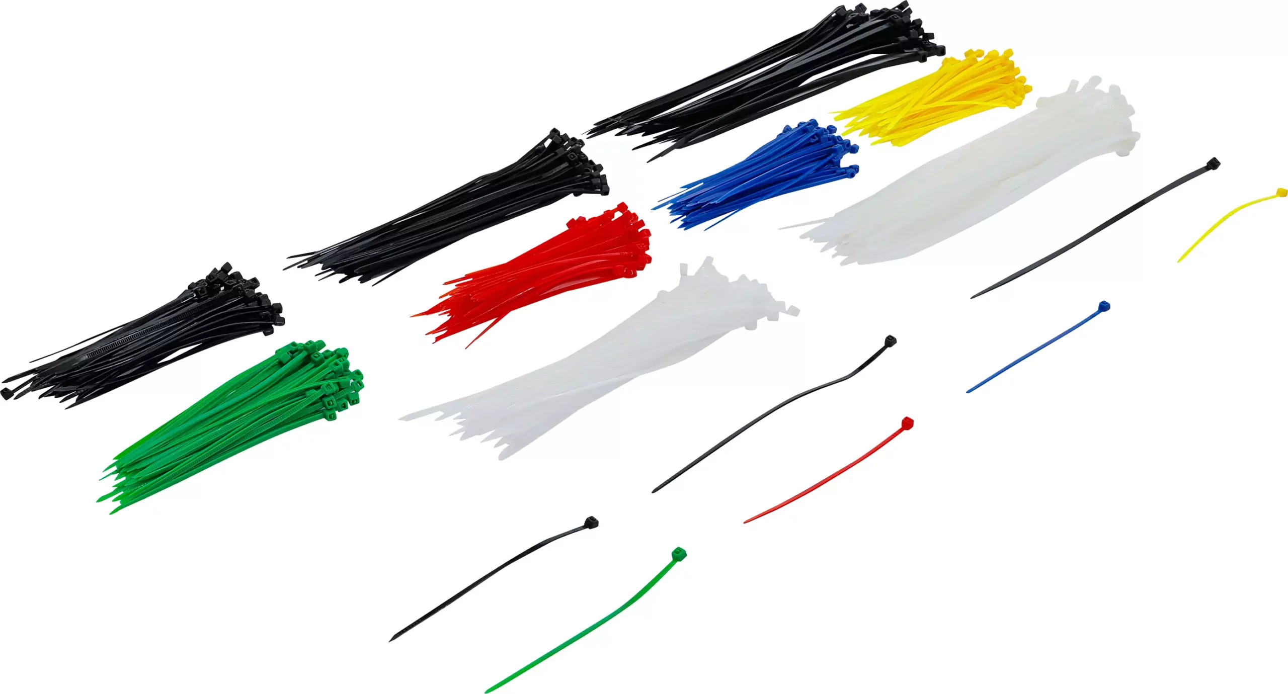 Assortiment de colliers plastique | multicolore | 100 - 150 - 200 mm | 450 pièces