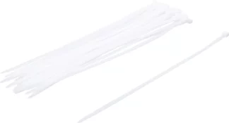 Assortiment de colliers plastique | blancs | 8,0 x 400 mm | 30 pièces