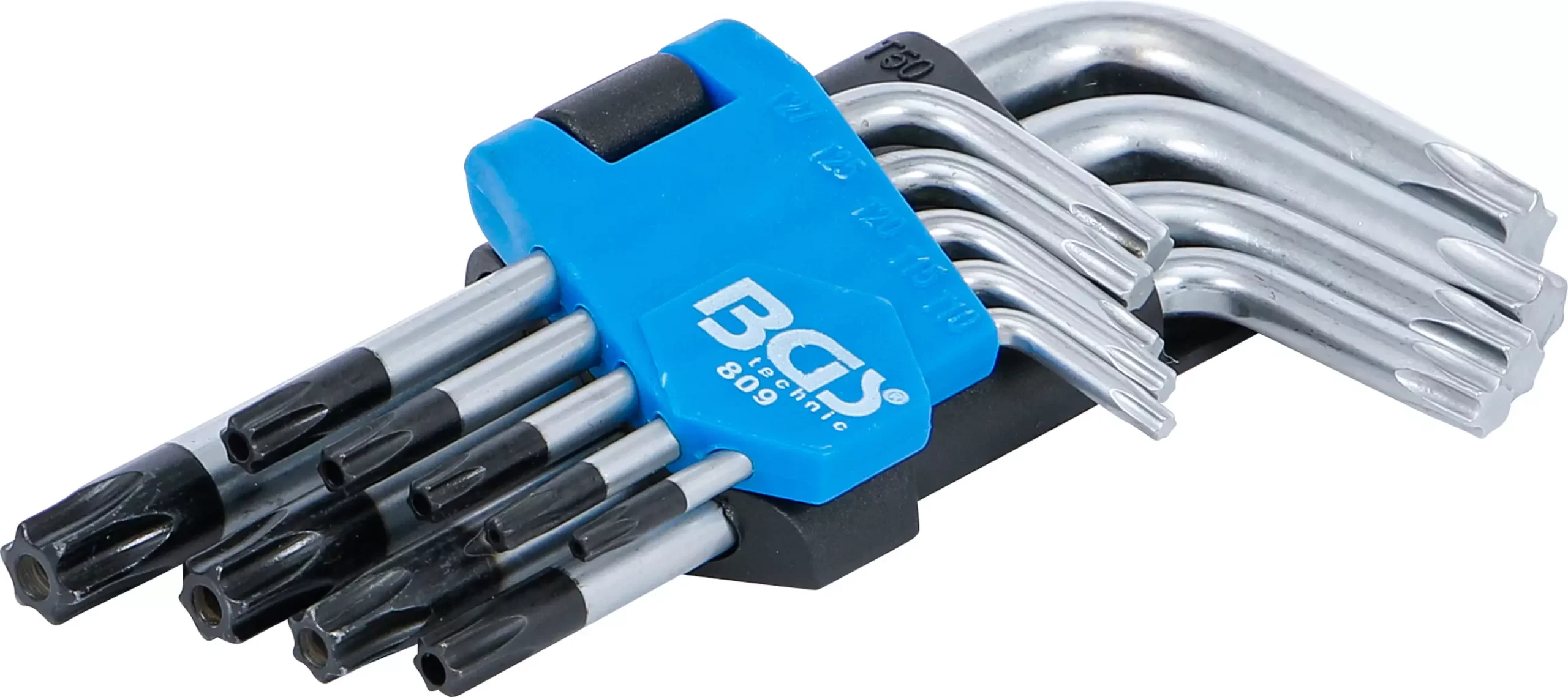 Jeu de clés allen | courtes | Profil T (pour Torx) avec perçage T10 - T50 | 9 pièces