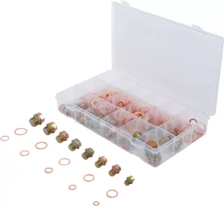Assortiment de bouchons de vidange avec joints cuivre | 534 pièces