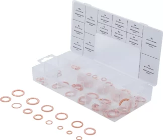 Assortiment de joints d’étanchéité | cuivre | métriques | pour bouchons de vidange | 75 pièces