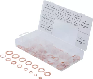Assortiment de joints d’étanchéité | cuivre | en pouces | pour bouchons de vidange | 75 pièces