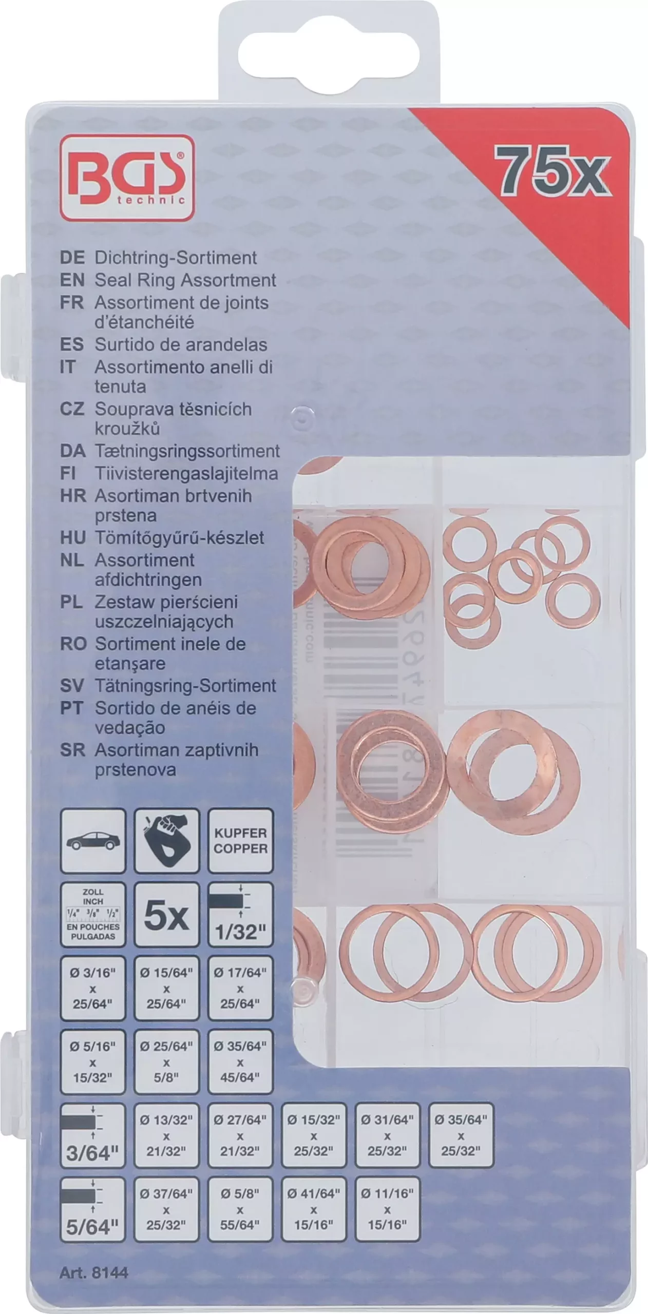 Assortiment de joints d’étanchéité | cuivre | en pouces | pour bouchons de vidange | 75 pièces – Image 3