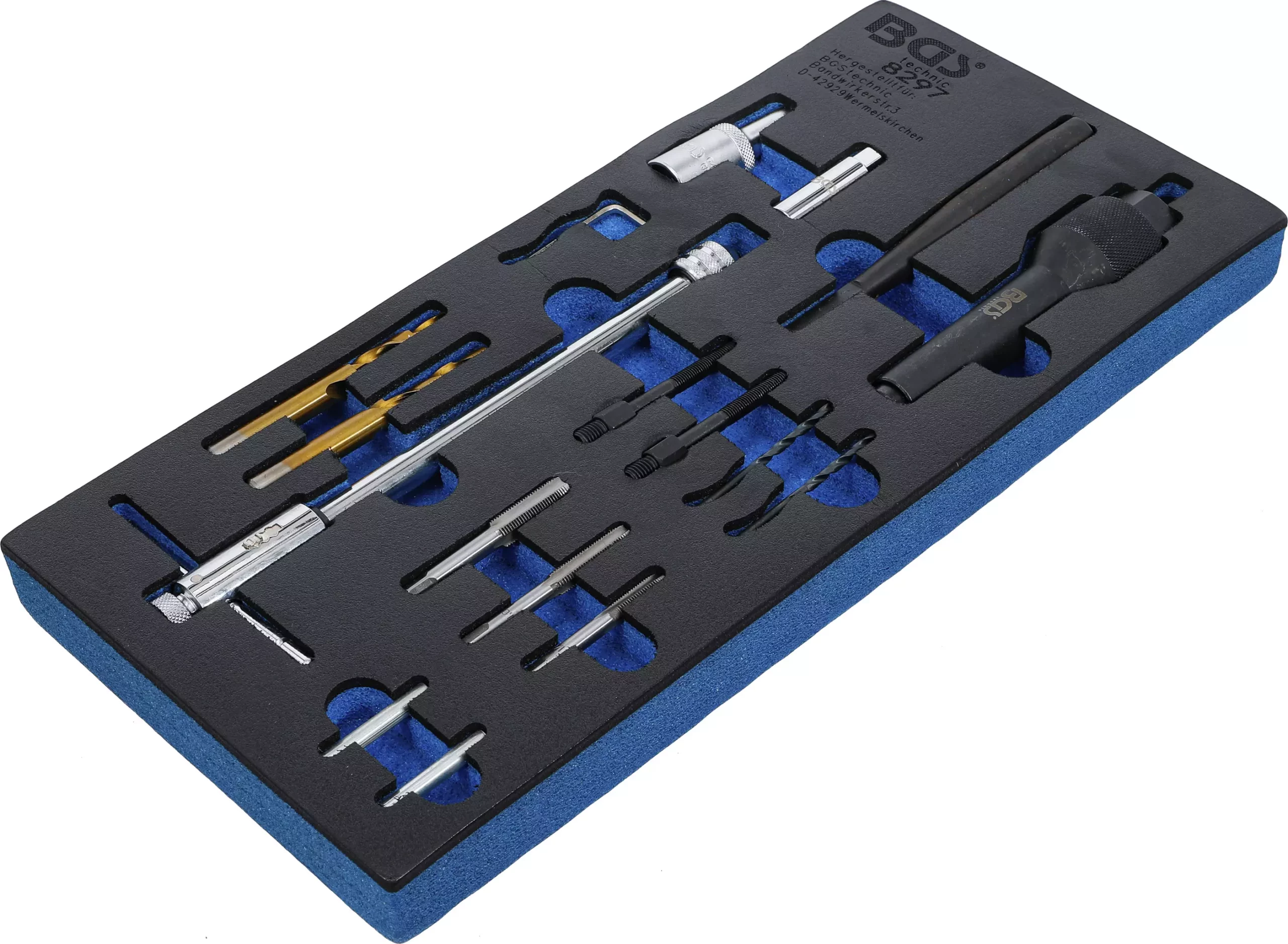 Insert de servante d'atelier 1/3 : Kit de réparation de filets et de démontage de bougies de préchauffe | M8 & M10 | 17 pièces – Image 2
