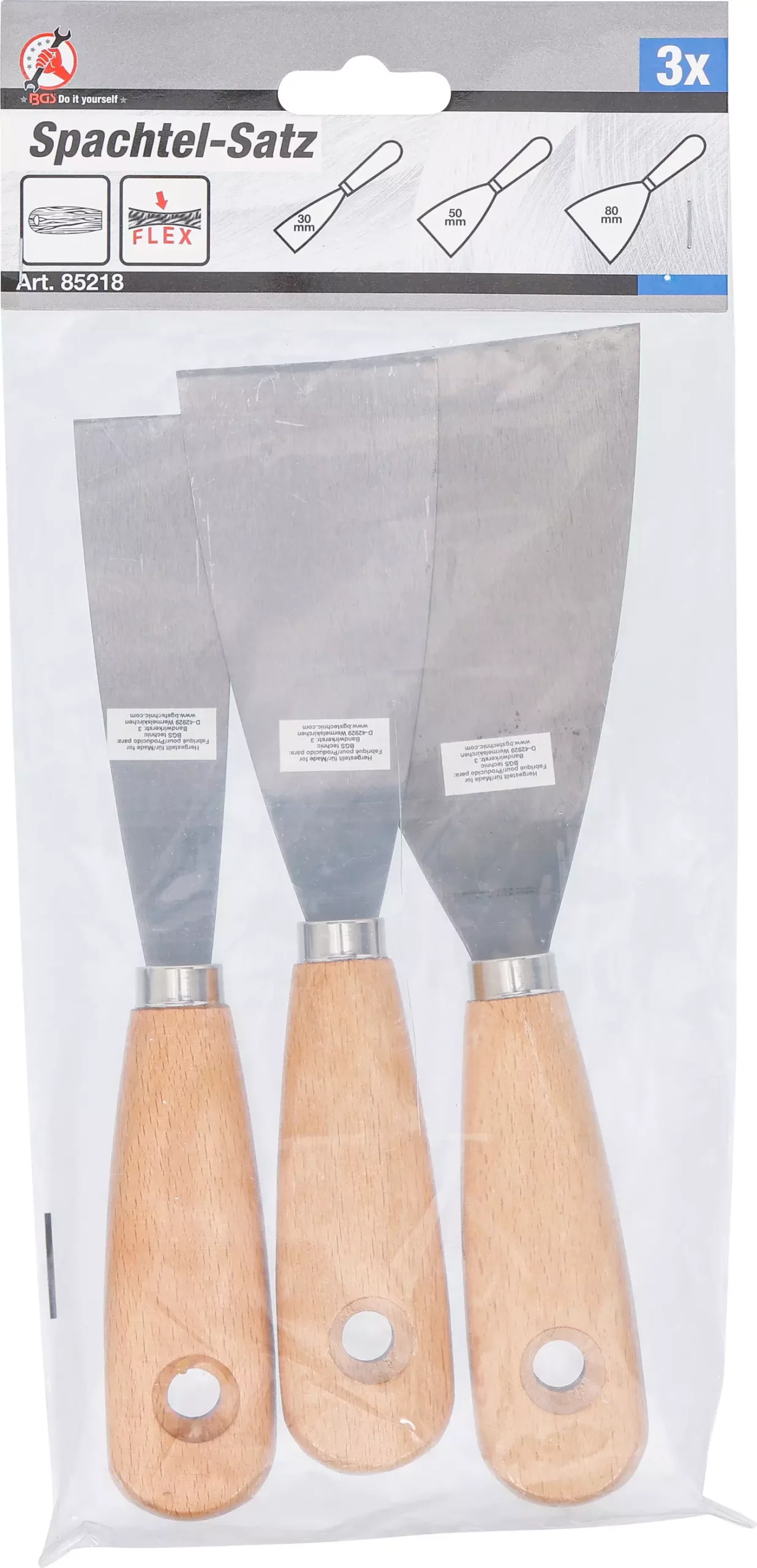 Jeux de spatules | Poignée en bois | 30 / 50 / 80 mm | 3 pièces – Image 4