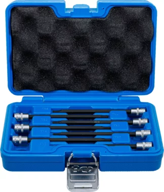 Assortiment de douilles à embouts | 6,3 mm (1/4") | Profil T (pour Torx) avec tête sphérique T10 - T40 | 7 pièces