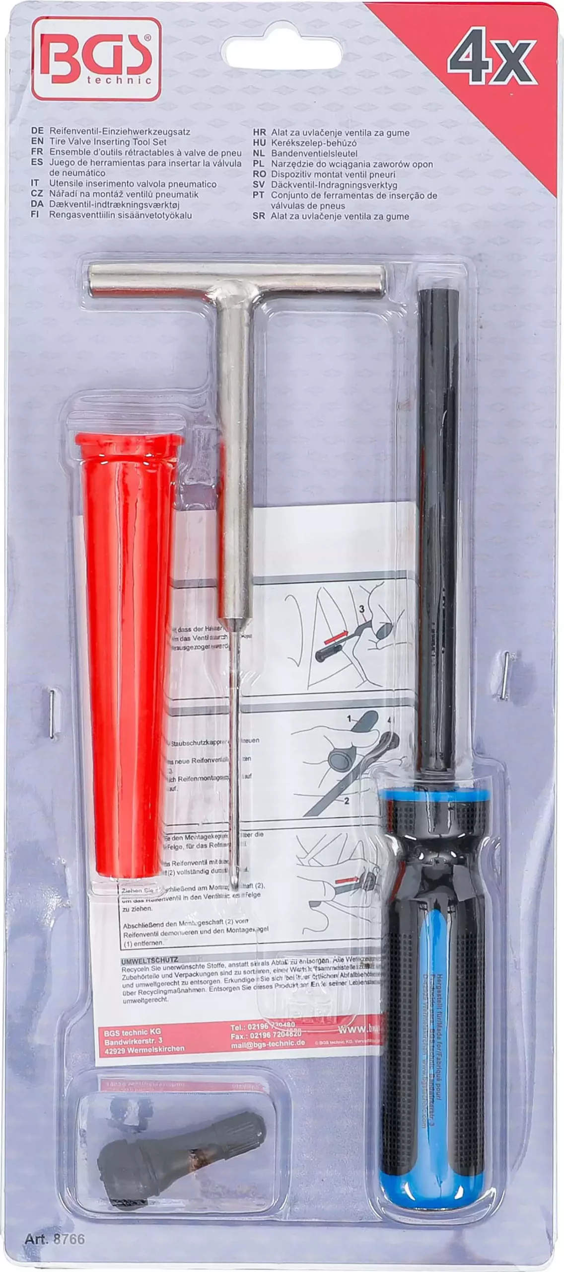 Ensemble d'outils rétractables à valve de pneu | 4 pièces – Image 4