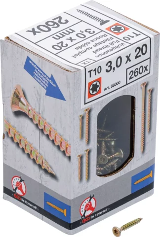 Vis multifonctions | profil en T (pour Torx) T10 | 3,0 x 20 mm | 260 pièces