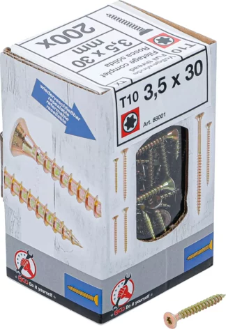 Vis multifonctions | profil en T (pour Torx) T10 | 3,5 x 30 mm | 200 pièces
