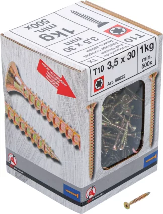 Vis multifonctions | profil en T (pour Torx) T10 | 3,5 x 30 mm | 1 kg / 500 pièces