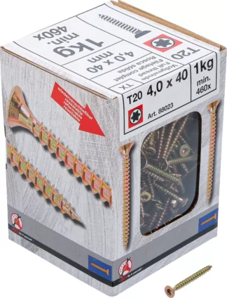 Vis multifonctions | profil en T (pour Torx) T20 | 4,0 x 40 mm | 1 kg / 460 pièces