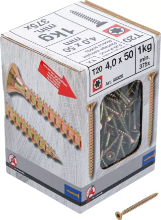 Vis multifonctions | profil en T (pour Torx) T20 | 4,0 x 50 mm | 1 kg / 375 pièces