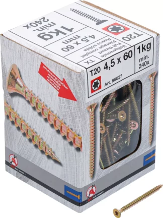 Vis multifonctions | profil en T (pour Torx) T20 | 4,0 x 60 mm | 1 kg / 240 pièces