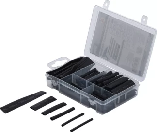 Assortiment de gaines thermorétractables | noir | 90 pièces