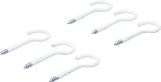 Assortiment de crochets à visser | blanc | revêtement en matière plastique | 60 mm | 6 pièces