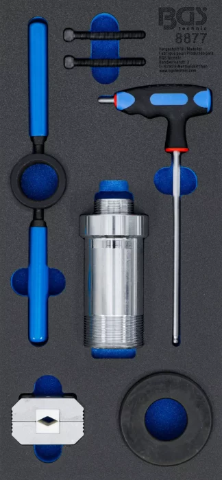 Jeu d’outils d’amortisseur | pour amortisseur avec ressort tampon | 8 pièces