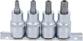 Jeu de douilles à embouts | 12,5 mm (1/2") | Profil T (pour Torx) avec perçage T40 - T55 | 4 pièces