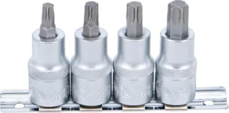 Jeu de douilles à embouts | 12,5 mm (1/2") | Profil T (pour Torx) T40 - T55 | 4 pièces