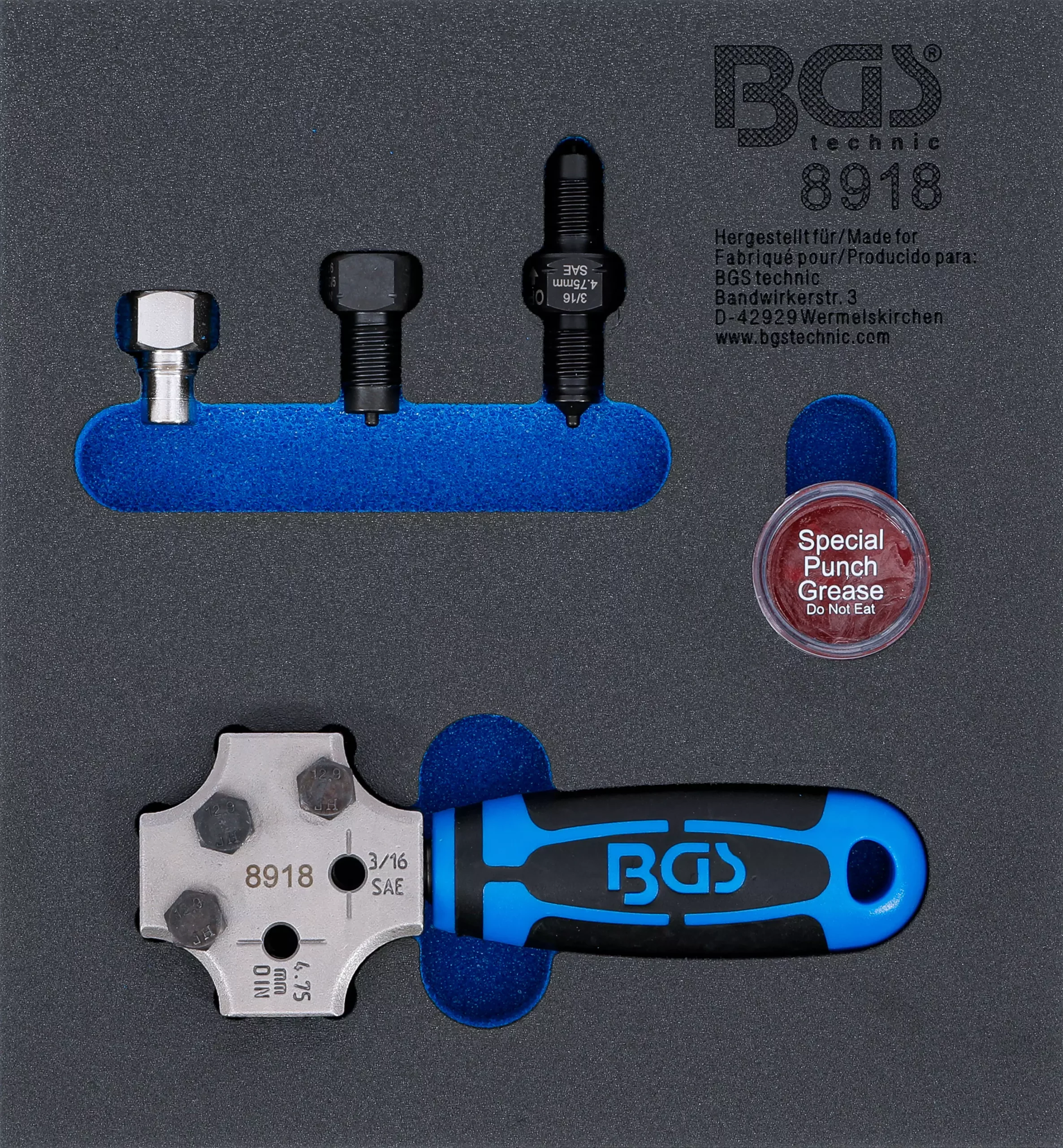 Insert de servante d'atelier 1/6 : Presse à collets | SAE et DIN 4,75 mm (3/16")