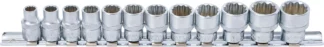 Jeu de Douilles, douze pans | 10 mm (3/8") | 8 - 19 mm | 12 pièces
