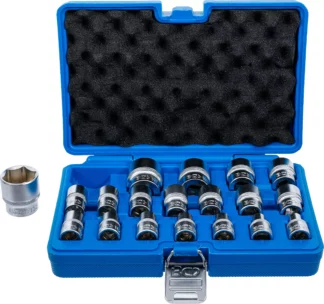 Jeu de Douilles, six pans | 12,5 mm (1/2") | 8 - 32 mm | 19 pièces