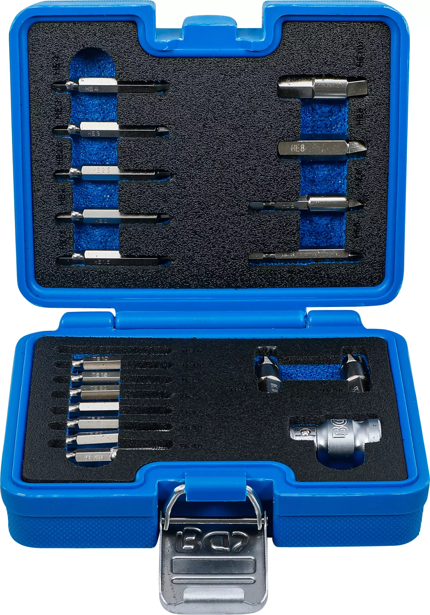 Jeu de tournevis | Pour six pans femelle 1,5 - 10 mm/Profil T (pour Torx) | T10 - T55 | 19 pièces