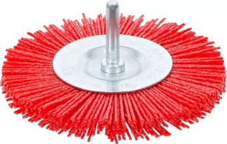 Brosse plate nylon | 100 mm | tige 6 mm