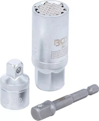 Douille universelle avec jeu d’adaptateurs | 10 mm (3/8") | 9 - 21 mm | 3 pièces