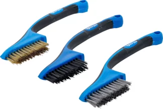 Assortiment de brosses | nylon, laiton, acier inoxydable | 165 mm | 3 piéces
