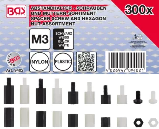 Assortiment de vis de séparation et d’écrous hexagonaux | nylon | 300 pcs.