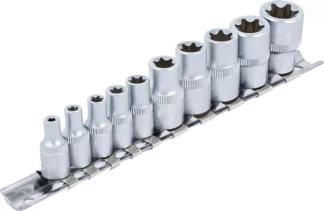 Jeu de douilles à profil E | 6,3 mm (1/4") / 10 mm (3/8") | E4 - E16 | 10 pièces