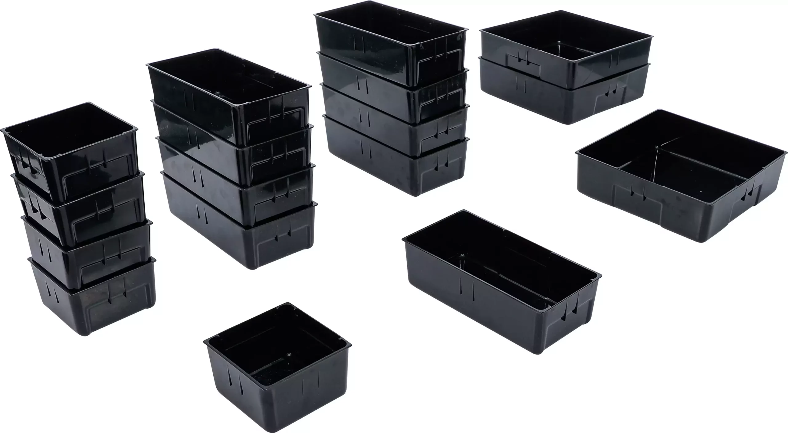 Compartiments de rangement en matière plastique | pour servante d’atelier | 17 pièces
