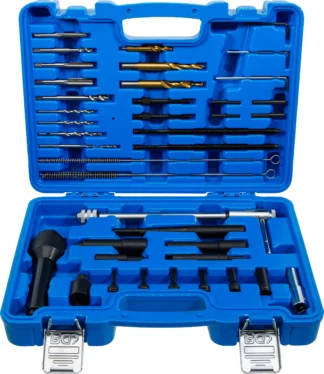 Jeu d’extraction de bougies de préchauffage et de réparation de filetages | M8, M10 | 41 pièces