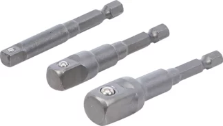 Jeu d’adaptateurs pour visseuses | Hexagone mâle 6,3 mm (1/4") | Hexagone femelle 6,3 mm (1/4") / 10 mm (3/8") / 12,5 mm (1/2") | 3 pièces