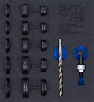 Insert de servante d'atelier 1/6 : Jeu de matrices de poinçonnage | pour capteur de stationnement | Ø 17 - 32 mm