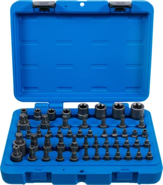 Jeu d’embouts et de douilles | Profil E/T (pour Torx)/Profil T (pour Torx) avec perçage/Profil TP (pour Torx Plus) | 52 pièces