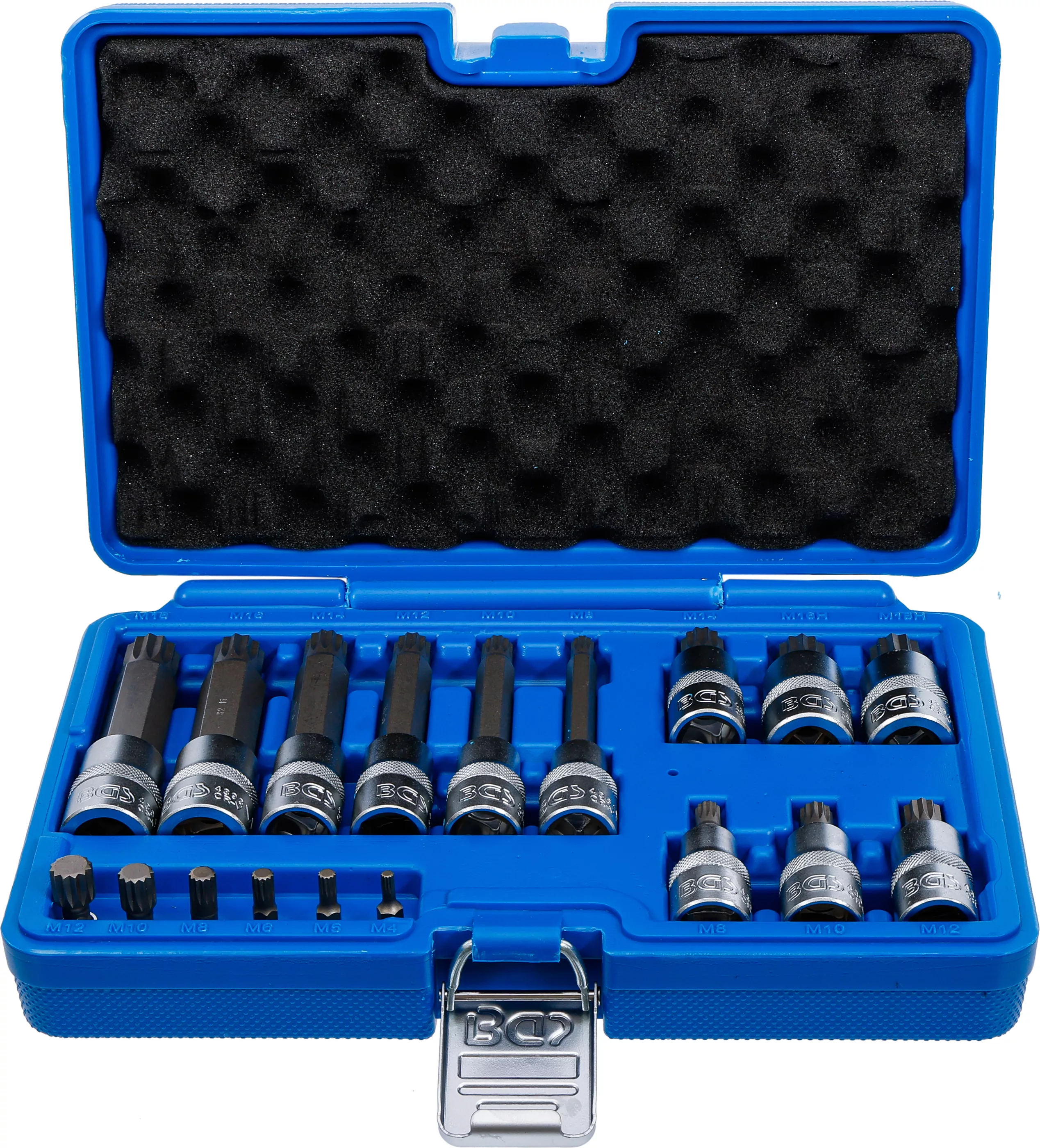Jeu de douilles à embouts | 6,3 mm (1/4") / 12,5 mm (1/2") | Denture multiple intérieure (pour XZN) | 18 pièces – Image 8