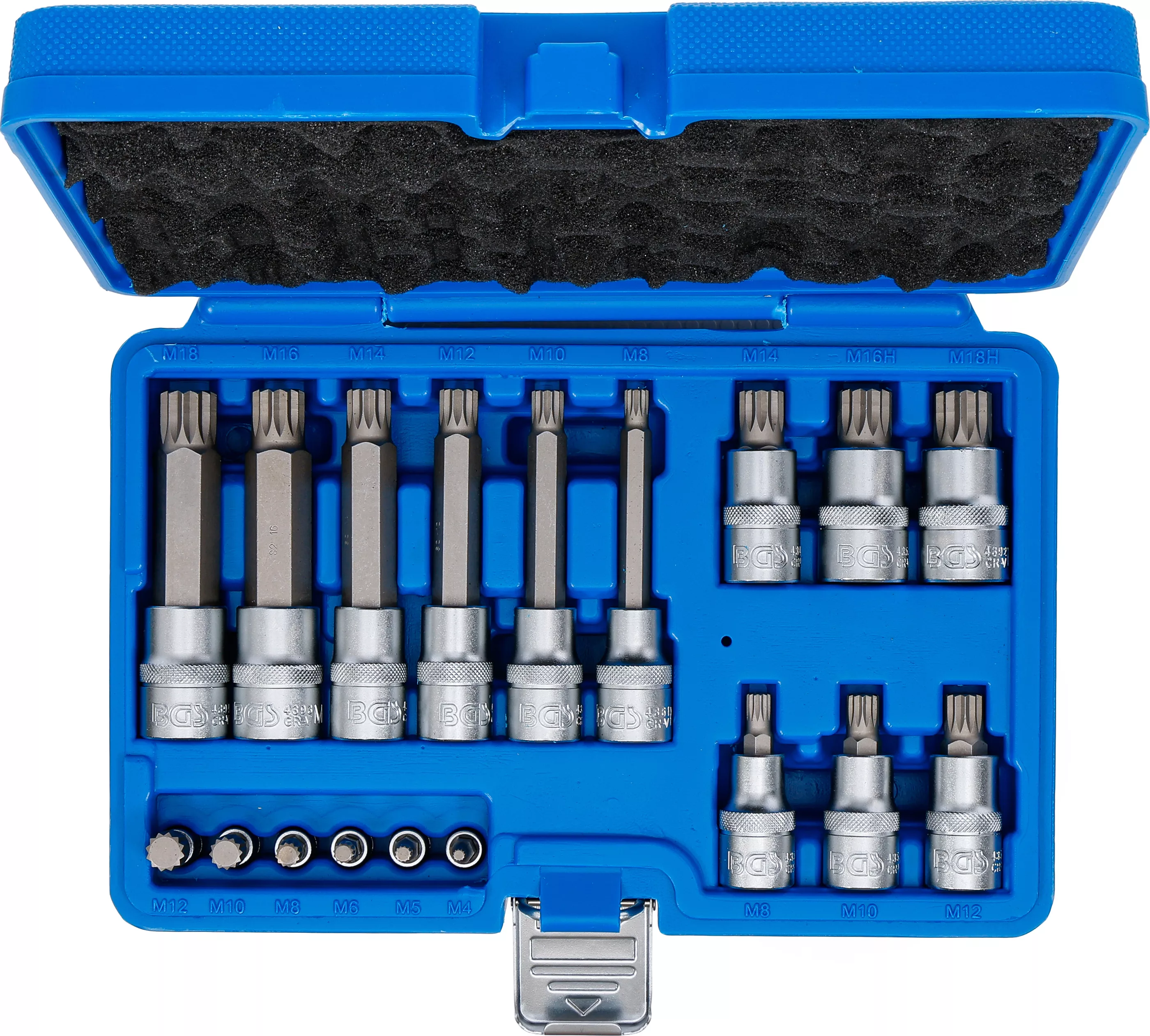 Jeu de douilles à embouts | 6,3 mm (1/4") / 12,5 mm (1/2") | Denture multiple intérieure (pour XZN) | 18 pièces – Image 11