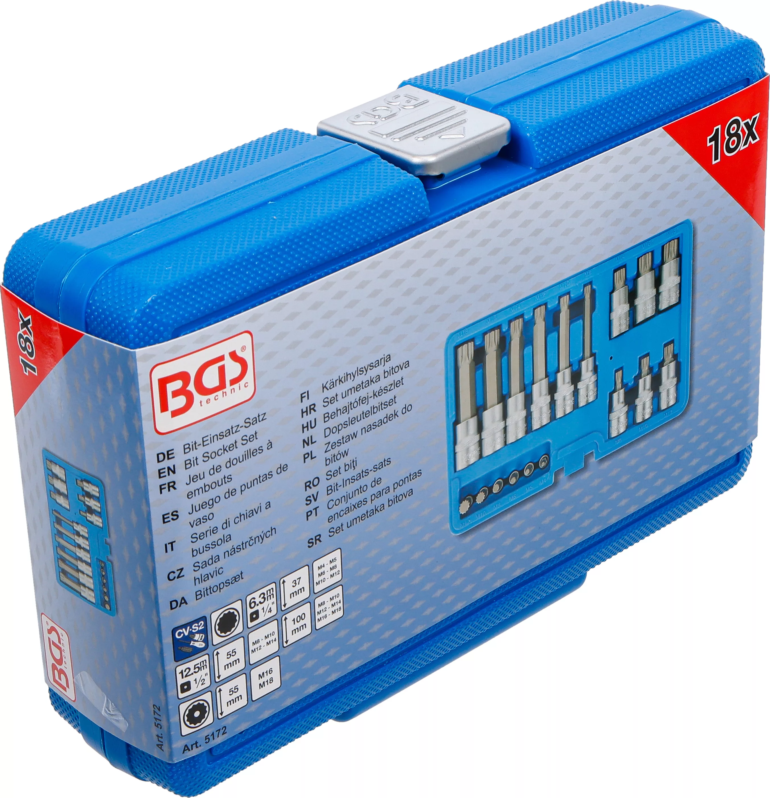Jeu de douilles à embouts | 6,3 mm (1/4") / 12,5 mm (1/2") | Denture multiple intérieure (pour XZN) | 18 pièces – Image 13