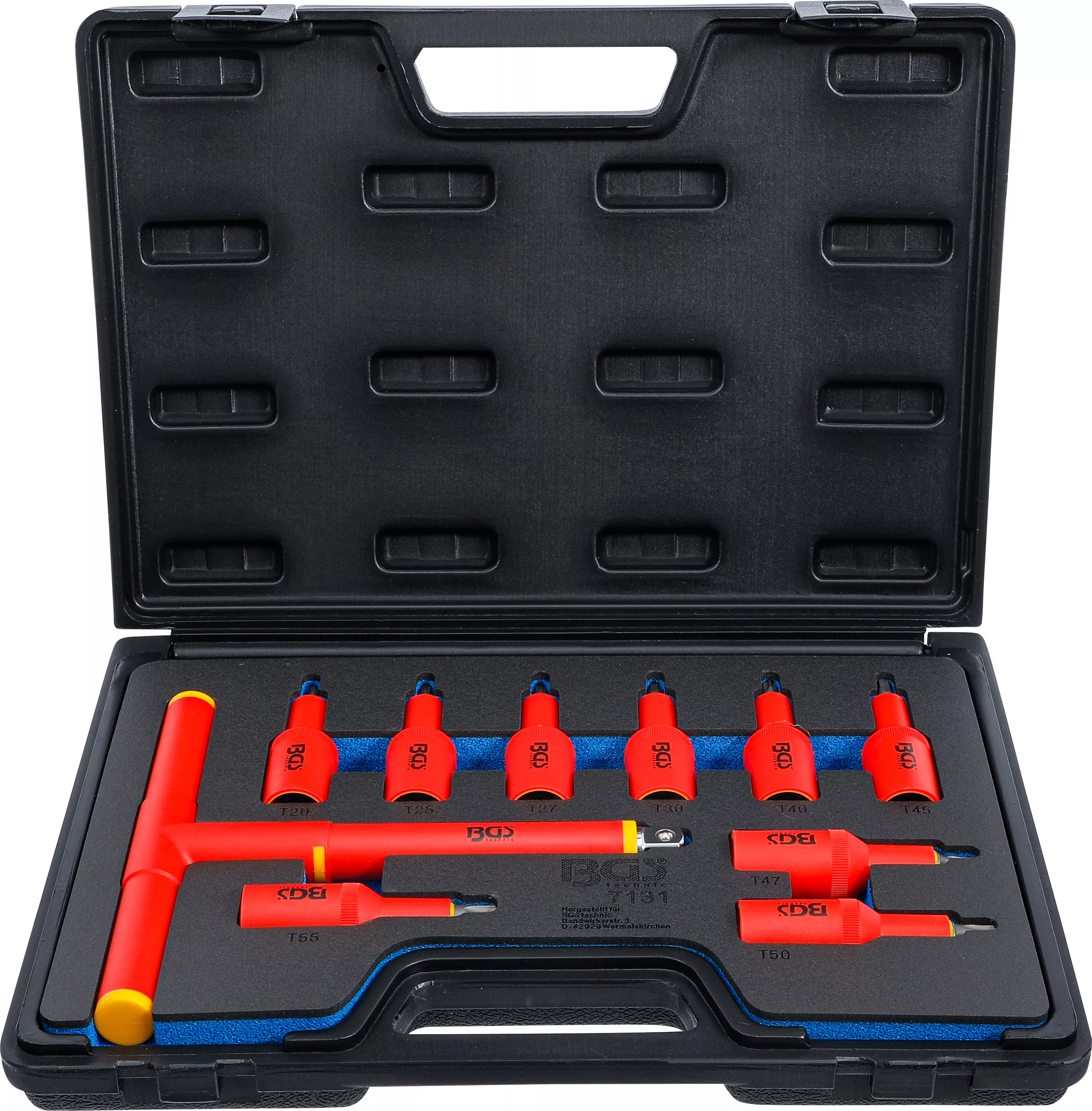 Jeu de douilles à embouts VDE | Empreinte carré femelle 12,5 mm (1/2") | Profil T (pour Torx) T20 - T55 | 10 pièces – Image 9