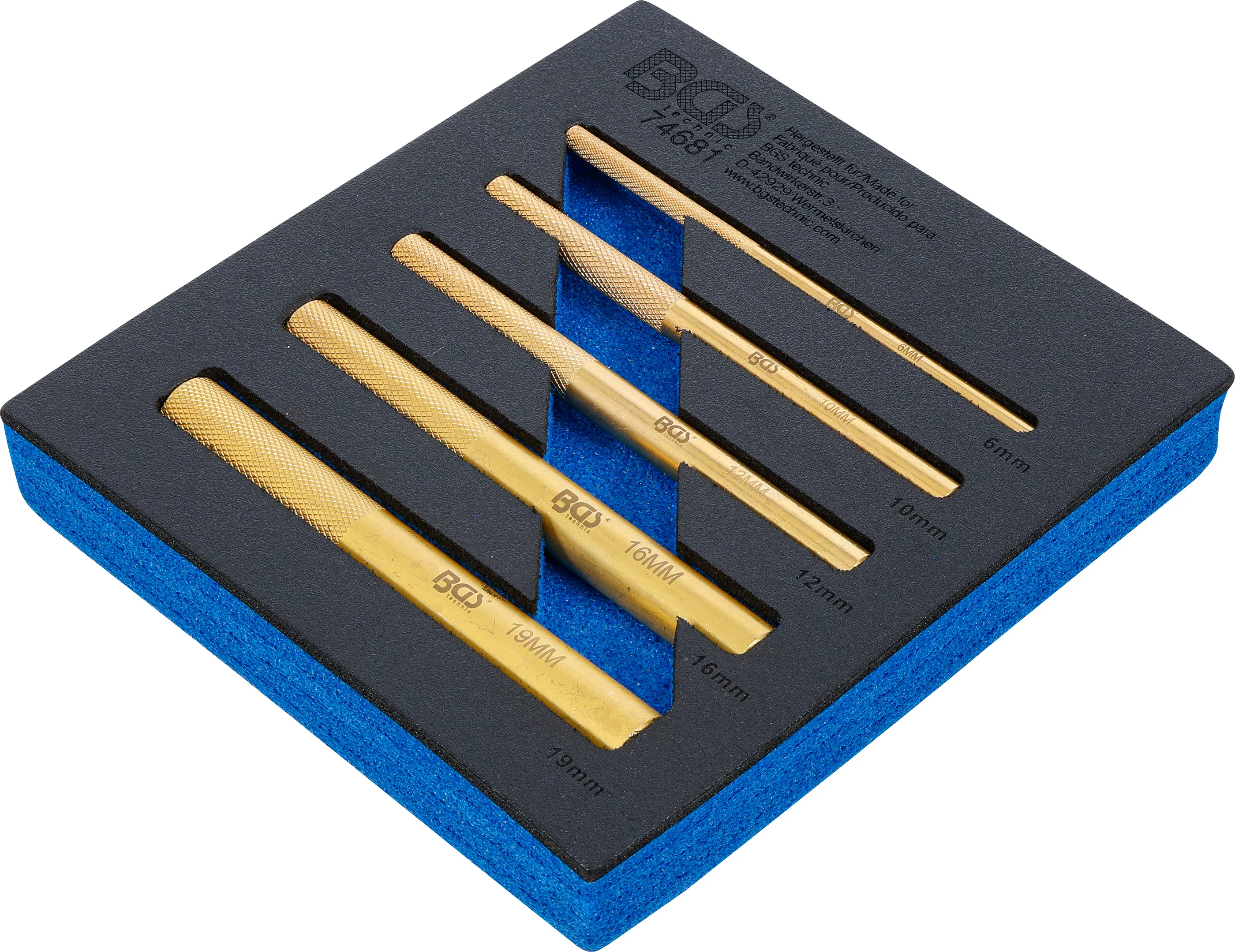 Insert de servante d’atelier 1/6 : Jeu de poinçons en laiton | 6 - 19 mm | 5 pcs. – Image 5