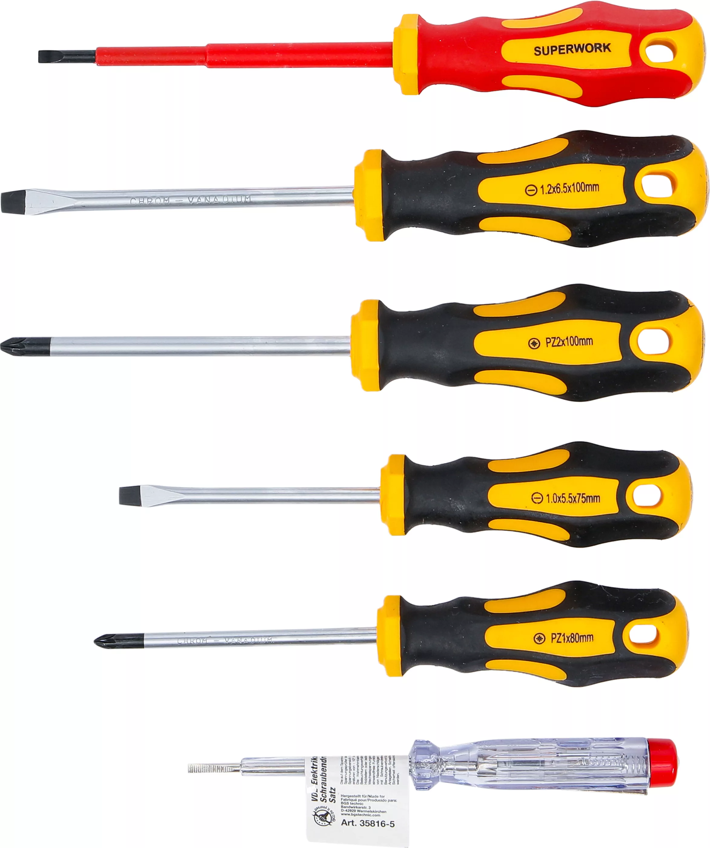 Jeu de tournevis VDE pour électricien | plats / cruciformes | 6 pièces – Image 11