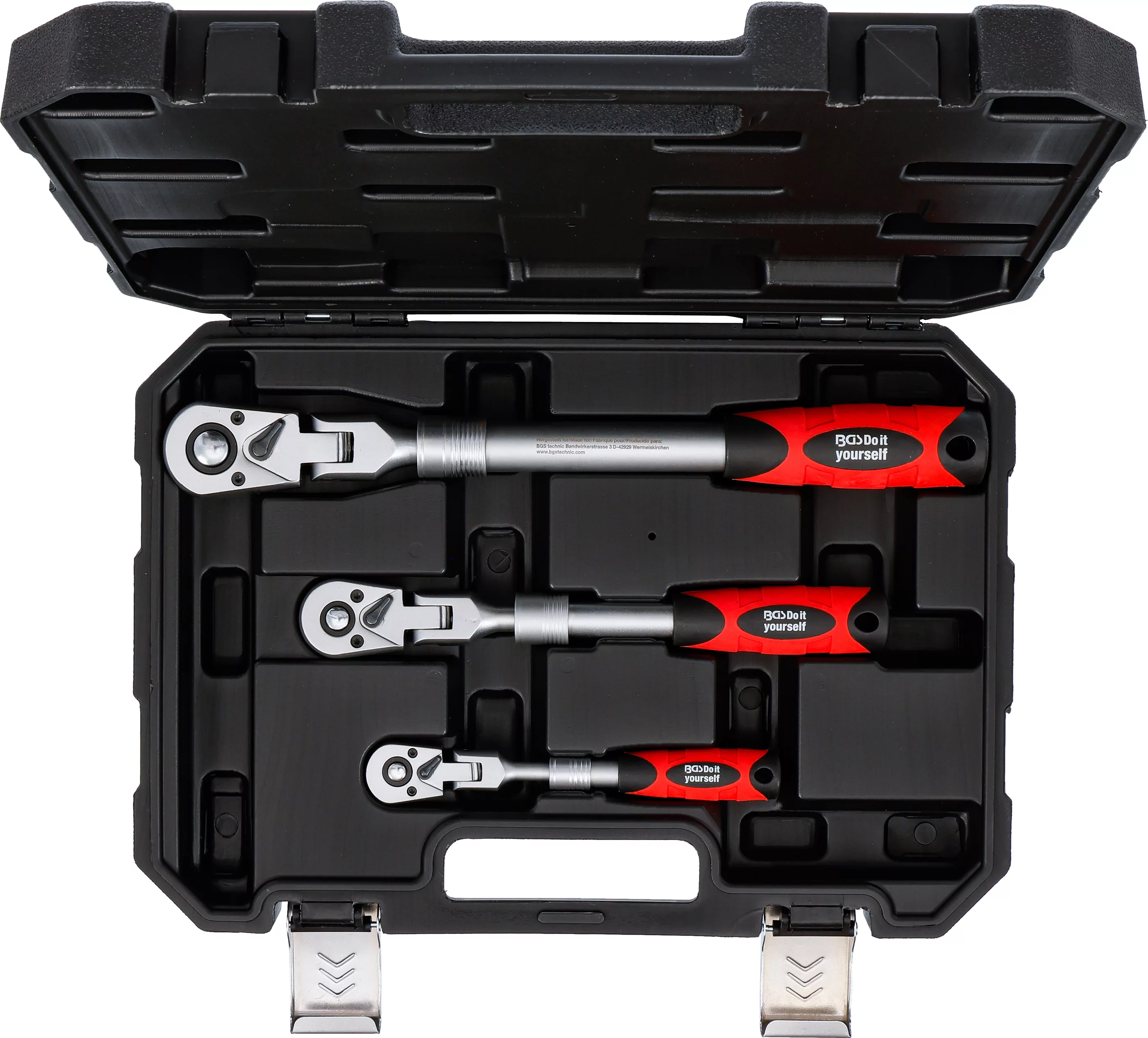 Jeu de cliquets | extensible, réversible | 6,3 mm (1/4") - 10 mm (3/8") - 12,5 mm (1/2") | 3 pièces – Image 12